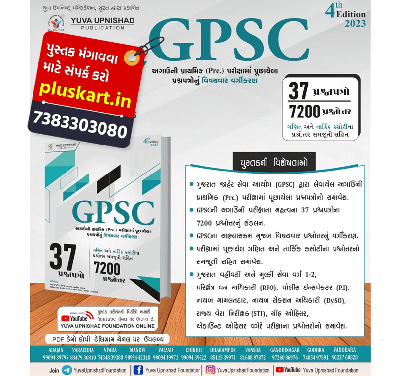 GPSC 43 Previous Year PaperSet | 85000+ prashno Latest| Yuva Upnishad - Image 2